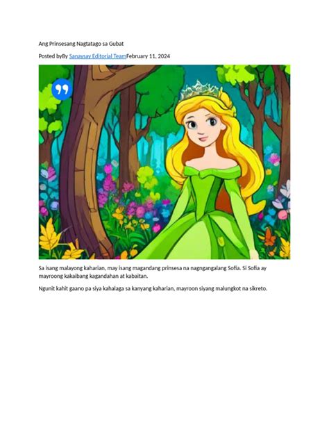 Ang Prinsesang Nagtatago sa Gubat .